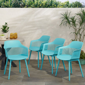 Gable Outdoor Dining Chair, Set of 4, Teal