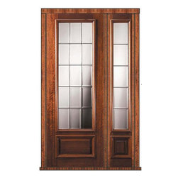 Prehung French Sidelite Door 96 Wood Mahogany French 3/4 Lite Glass - Patio Doors
