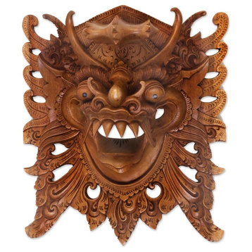 Novica Barong Macan Wood Mask
