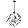 Rad 23.5-in. 4 Light Pendant Black and Natural Brass