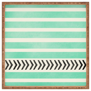 Allyson Johnson Mint Stripes And Arrows Square Tray
