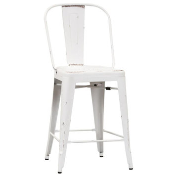 Bow Back Counter Chair - Antique White