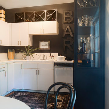 My Houzz: Glam Black-and-White Style in a 550-Square-Foot Studio