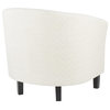 Claudia Contemporary Barrel Chair by LumiSource, Black Wood, Cream Fabric