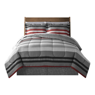 Madison Park Essentials Everest 8-Piece Reversible Queen Comforter Set in Red Plaid