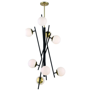 Alluria LED Foyer Pendant in Weathered Black with Autumn Gold