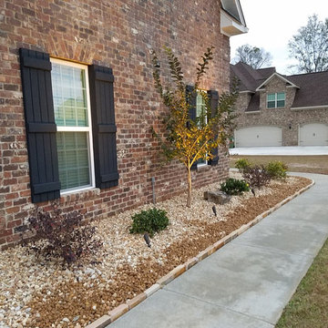 Stone boulders with edging new landscape