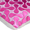 Pattern Bed Lounge Pillow Metallic Pink 20"x20" Leather, Techno Boogie