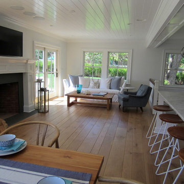 AMAGANSETT: WIDE PLANK CHARACTER WHITE OAK INSTALLED/FINISHED W BONA TRAFFIC HD