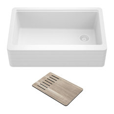 Bellucci Workstation 30" Farmhouse Apron Granite Composite Kitchen Sink WH