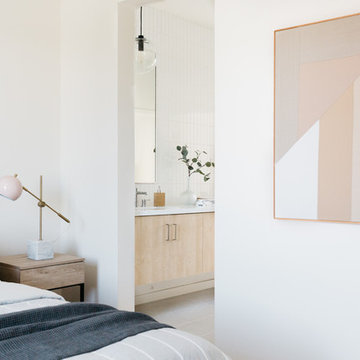 Original Fabric Art in Millennial Pink and Gray Bedroom