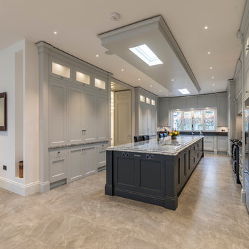 Family room extension with large bespoke wood kitchen