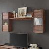 Bookcase Wall Shelf Rack, Wood, Brown Walnut, Modern, Living Lounge Hospitality