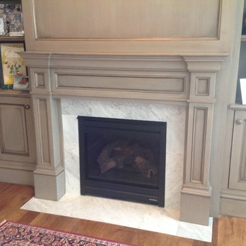 Custom faux painted cabinetry -- Library