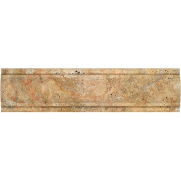 3"x12" Honed Scabos Travertine Arch Molding, Set of 50