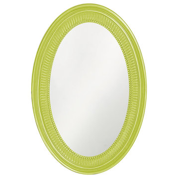 Ethan Oval Mirror Custom Painted, Traditional, 21"x31", Glossy Green