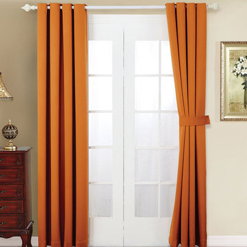 Serenta Black Out Curtains 4 Piece Sets, Burnt Orange, 54" X 96"