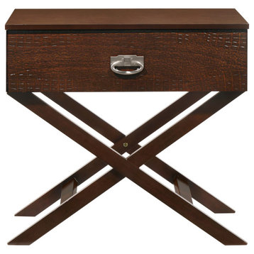 Xavier 1-Drawer Nightstand (25 in. H x 27 in. W x 16 in. D), Cappuccino