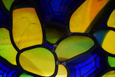 River Rocks Stained Glass Panel