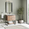 Foundry Bath Vanity, Walnut, 30", Integrated Single Sink, Freestanding