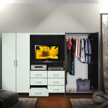 Aventa TV Wardrobe Wall Unit - Free Standing Bedroom TV Unit