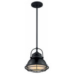 Nuvo Lighting - Nuvo Lighting 60/7063 Upton - 1 Light Small Pendant - Upton; 1 Light; Small Pendant Fixture; Gloss BlackUpton 1 Light Small  Gloss Black/SilverUL: Suitable for damp locations Energy Star Qualified: n/a ADA Certified: n/a  *Number of Lights: Lamp: 1-*Wattage:60w A19 Medium Base bulb(s) *Bulb Included:No *Bulb Type:A19 Medium Base *Finish Type:Gloss Black/Silver