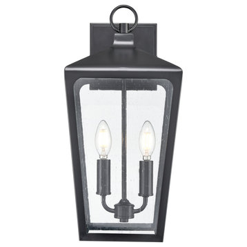 Brooks 2 Light 19" Tall Outdoor Wall Sconce Powder Coated Black