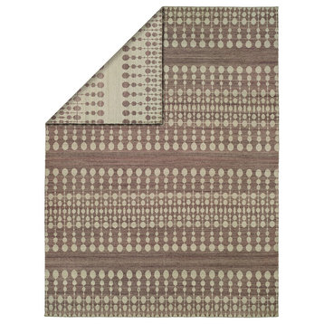 Endura Double-Sided Flatweave Rug, Ivory and Lilac, 5'x8'