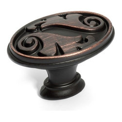 Dynasty Hardware - Oval Cabinet Knob Aged Oil Rubbed Bronze - Cabinet And Drawer Knobs
