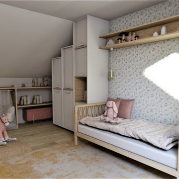 aménagement et décoration d'une Chambre de petite fille a la façon Montessori