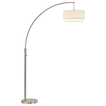 Artiva USA Elena II  81"H Double Shade LED Arched Floor Lamp with Dimmer