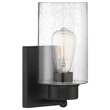 Trade Winds Edgewood Wall Sconce in Matte Black