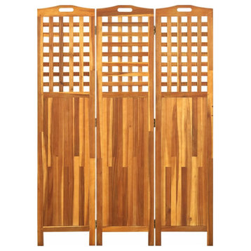 Vidaxl 3-Panel Room Divider 47.6"x0.8"x66.9" Solid Acacia Wood