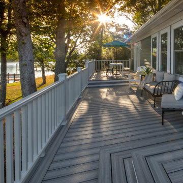 Grey Porch & Hot Tub in Oak Isle, NC