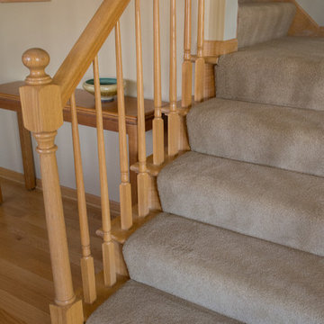 Living Room & Stairs with Plush Carpet