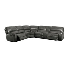 50 Most Por Contemporary Armless Sectional Sofas For 2018 Houzz Acme Furniture Saul Reclining Sectional Sofa Gray Leather Aire