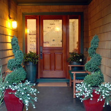 planters at doorway