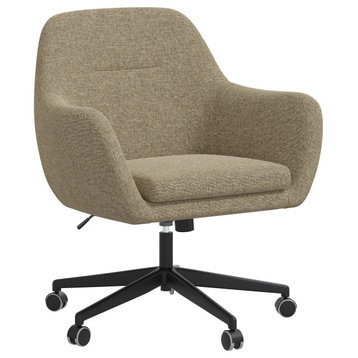 Upholstered Office Arm Chair, Zuma Linen
