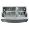 Kraus 33" Farmhouse Double Bowl Stainless Steel Sink Combo Set
