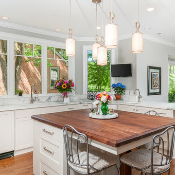 A New Bay Window addition makes a great functional kitchen with great views
