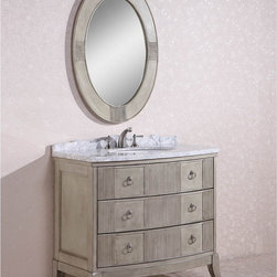 Abel Antique 48 inch Bathroom Vanity Carrara White Marble Top - Bathroom Vanities And Sink Consoles