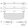 Tempered Glass Shelf OVAL with SS Brackets for Shower etc, Brushed Nickel, 18 In