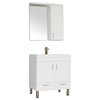 The Modern 30 inch Single Modern Bathroom Vanity in White without Mirror