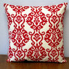 Red Polyester 18 x 18" Damask Jewel Pattern Outdoor Throw Pillow, Set Of 2, Pill