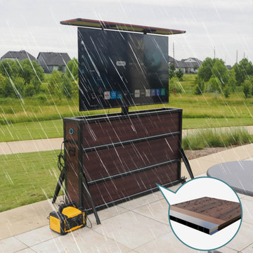 Outdoor TV lift cabinet—CEDIA Expo