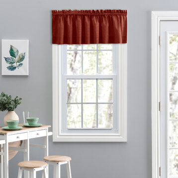 Lisa Solid 58" x 15" Tailored Valance, Red