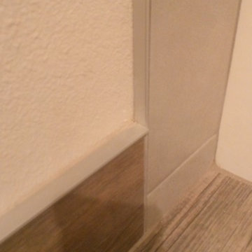 BATHROOM - 12" x 24" Gray Wall Tile / 5" x 24" Wood Plank Floor Tile