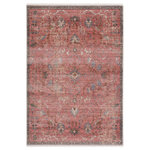 Jaipur Living - Vibe by Jaipur Living Marcella Oriental Area Rug, 10'x14' - Inspired by the vintage perfection of sun-bathed Turkish designs, the Zefira collection showcases detailed traditional motifs that have been updated with on-trend, saturated colorways. The Marcella rug boasts a distressed traditional pattern in tones of pink, beige, and gray. This power-loomed rug features cotton fringe detailing, a natural result of weft yarns, that echoes hand-knotted construction and adds brilliant texture to the plush, durable polypropylene pile.