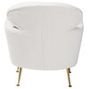 Baxton Studio Fantasia Ivory Boucle Upholstered and Gold Metal Armchair