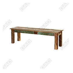 GREEN TINTED WOODEN BENCH - Furniture